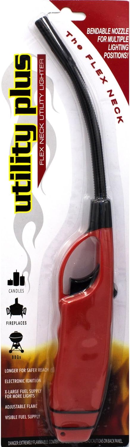 Long BBQ Lighters, Long Flexible Neck, Multi-Purpose use for Barbeque Grill Fireplace Gas Stove Cooking, Flex Wand Fire Lighters, Value Pack of 3 Gallery image 5